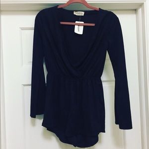 Black long sleeve romper